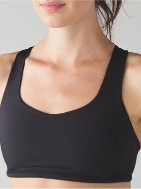 lululemon athletica Black Free To Be Tranquil Bra, Size 2